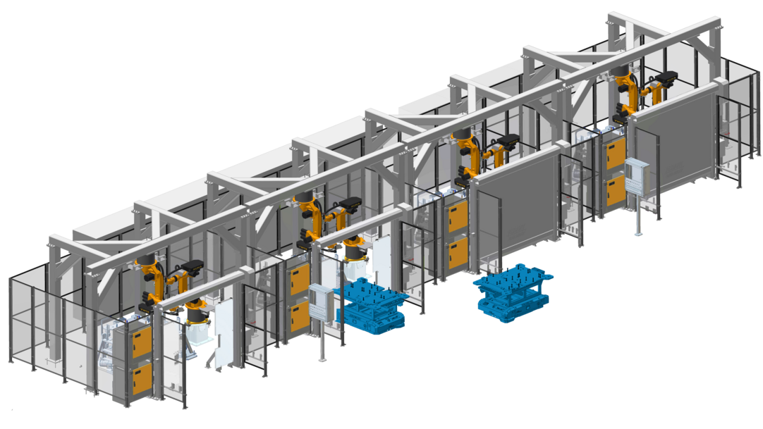 EoL test field in a series production  of vehicle battery packs